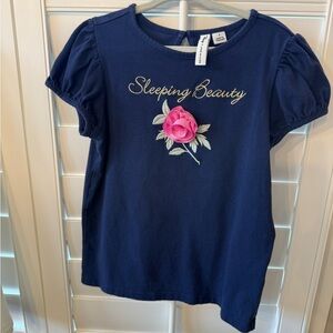Janie & Jack x Disney Aurora Sleeping Beauty Navy Blue Girls’ Knit Shirt